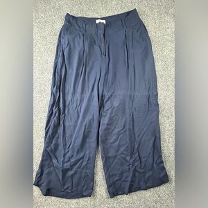 Joules Womens Wide Leg Cropped Pants Navy Blue Size 8